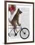 German Shepherd on Bicycle-Fab Funky-Framed Art Print