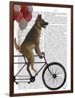 German Shepherd on Bicycle-Fab Funky-Framed Art Print