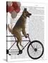 German Shepherd on Bicycle-Fab Funky-Stretched Canvas