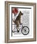 German Shepherd on Bicycle-Fab Funky-Framed Art Print