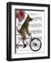 German Shepherd on Bicycle-Fab Funky-Framed Art Print