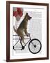 German Shepherd on Bicycle-Fab Funky-Framed Art Print