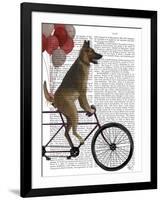 German Shepherd on Bicycle-Fab Funky-Framed Art Print