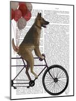 German Shepherd on Bicycle-Fab Funky-Mounted Art Print