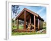 German Shepherd Resting in its Wooden Kennel-pryzmat-Framed Photographic Print