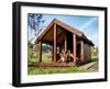 German Shepherd Resting in its Wooden Kennel-pryzmat-Framed Photographic Print