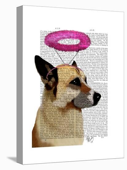 German Shepherd with Pink Halo-Fab Funky-Stretched Canvas