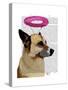 German Shepherd with Pink Halo-Fab Funky-Stretched Canvas