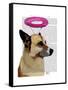 German Shepherd with Pink Halo-Fab Funky-Framed Stretched Canvas