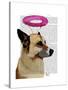 German Shepherd with Pink Halo-Fab Funky-Stretched Canvas