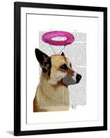 German Shepherd with Pink Halo-Fab Funky-Framed Art Print