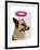 German Shepherd with Pink Halo-Fab Funky-Framed Art Print