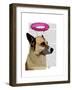 German Shepherd with Pink Halo-Fab Funky-Framed Art Print