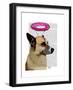 German Shepherd with Pink Halo-Fab Funky-Framed Art Print