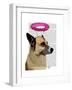 German Shepherd with Pink Halo-Fab Funky-Framed Art Print