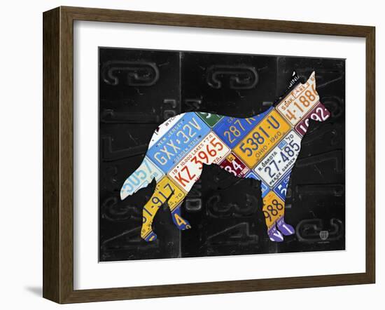 German Shepherd-Design Turnpike-Framed Giclee Print