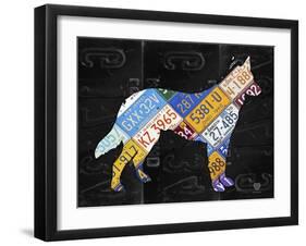 German Shepherd-Design Turnpike-Framed Giclee Print