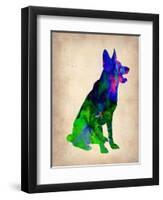 German Sheppard Watercolor-NaxArt-Framed Art Print