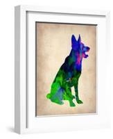 German Sheppard Watercolor-NaxArt-Framed Art Print