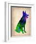 German Sheppard Watercolor-NaxArt-Framed Art Print