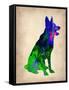 German Sheppard Watercolor-NaxArt-Framed Stretched Canvas