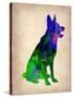 German Sheppard Watercolor-NaxArt-Stretched Canvas