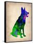 German Sheppard Watercolor-NaxArt-Framed Stretched Canvas