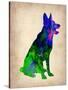 German Sheppard Watercolor-NaxArt-Stretched Canvas