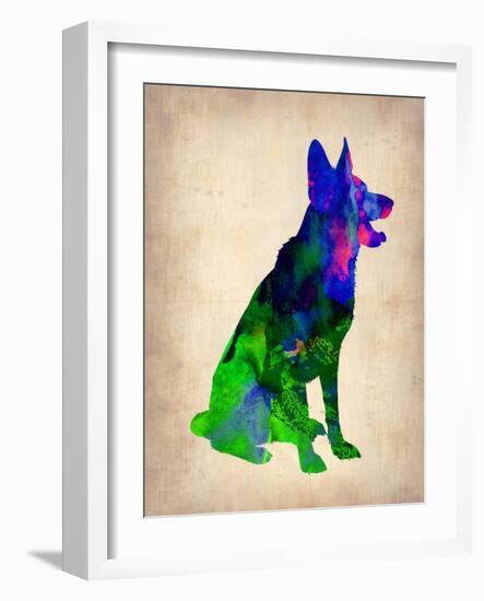 German Sheppard Watercolor-NaxArt-Framed Art Print