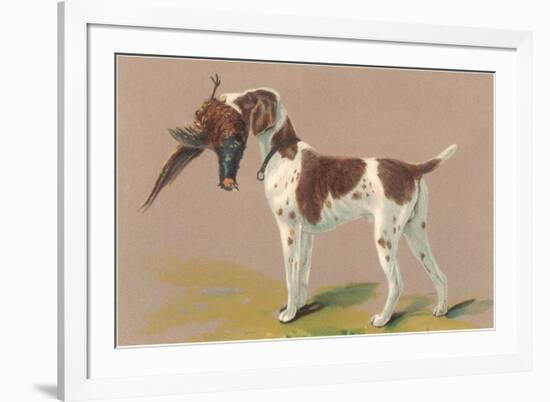 German Short-Haired Pointer with Pheasant-null-Framed Premium Giclee Print