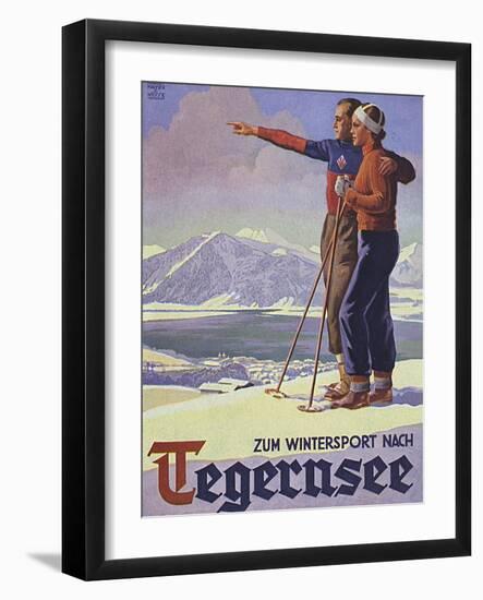 German Ski Poster-Harry Mayer-Framed Photographic Print