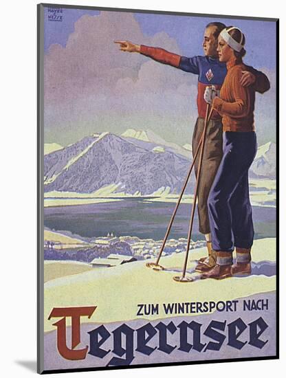 German Ski Poster-Harry Mayer-Mounted Photographic Print