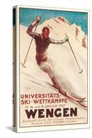 German Ski Poster-null-Stretched Canvas