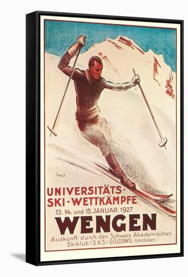 German Ski Poster-null-Framed Stretched Canvas