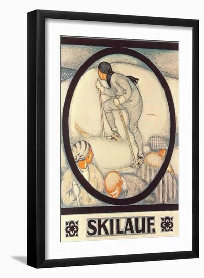 German Skiing Poster-null-Framed Art Print