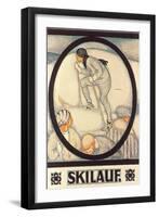 German Skiing Poster-null-Framed Art Print
