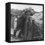 German Sniper in a Trench on the Western Front During World War I-Robert Hunt-Framed Stretched Canvas