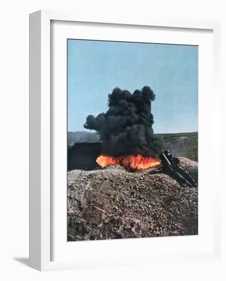 German Soldier Using a Flamethrower, Russia, 1941-null-Framed Giclee Print
