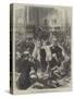 German Soldiers and Frenchmen Quarrelling in a Cafe at Rheims-null-Stretched Canvas