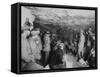 German Soldiers at a Concert in a Cave, France, World War I, 1915-null-Framed Stretched Canvas