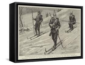 German Soldiers at Snow-Shoe Practice at Goslar in the Harz Mountains-null-Framed Stretched Canvas