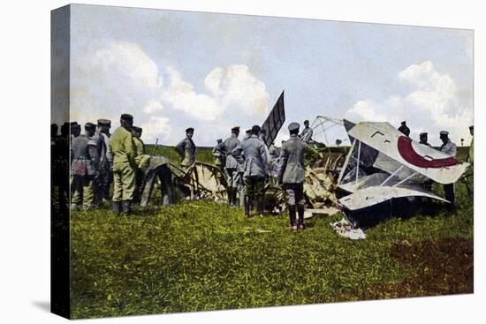 German Soldiers at the Crash Site of a French Plane-null-Stretched Canvas