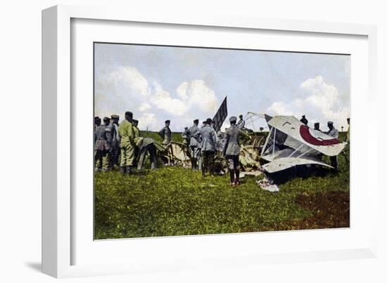 German Soldiers at the Crash Site of a French Plane-null-Framed Giclee Print