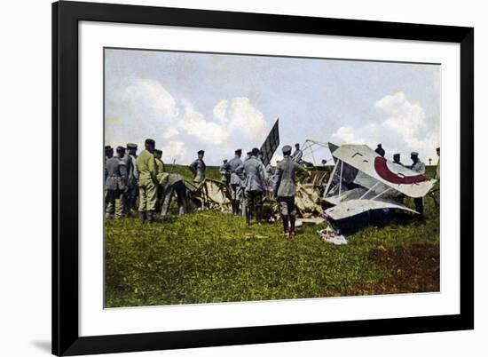 German Soldiers at the Crash Site of a French Plane-null-Framed Giclee Print