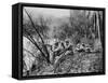 German Soldiers at the Edge of the River Aisne, France, 1915-null-Framed Stretched Canvas