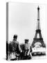 German Soldiers at the Eiffel Tower, Paris, June 1940-null-Stretched Canvas