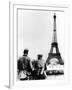 German Soldiers at the Eiffel Tower, Paris, June 1940-null-Framed Photographic Print