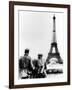 German Soldiers at the Eiffel Tower, Paris, June 1940-null-Framed Photographic Print