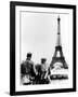 German Soldiers at the Eiffel Tower, Paris, June 1940-null-Framed Photographic Print