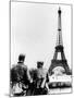 German Soldiers at the Eiffel Tower, Paris, June 1940-null-Mounted Photographic Print